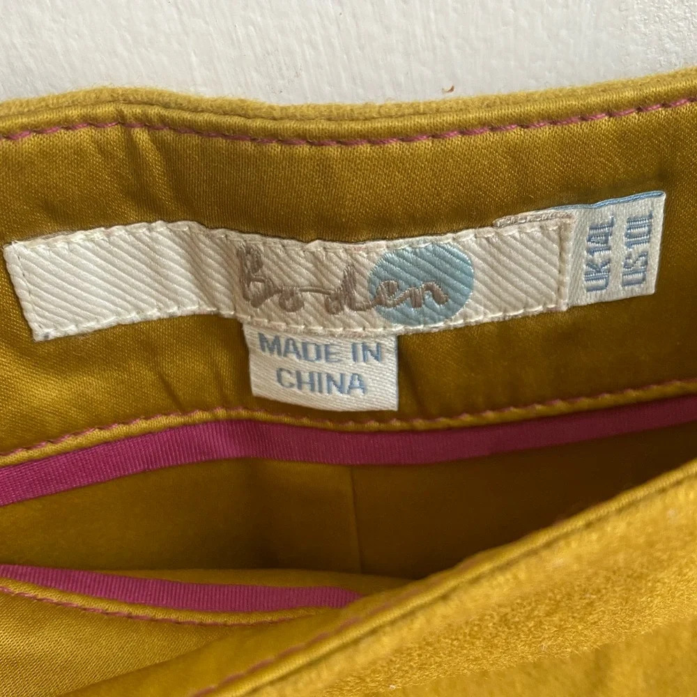 Boden Womens Kelly mustard A-Line Skater Skirt Sz 10 Wool Blend Lined Career - Picture 6 of 6